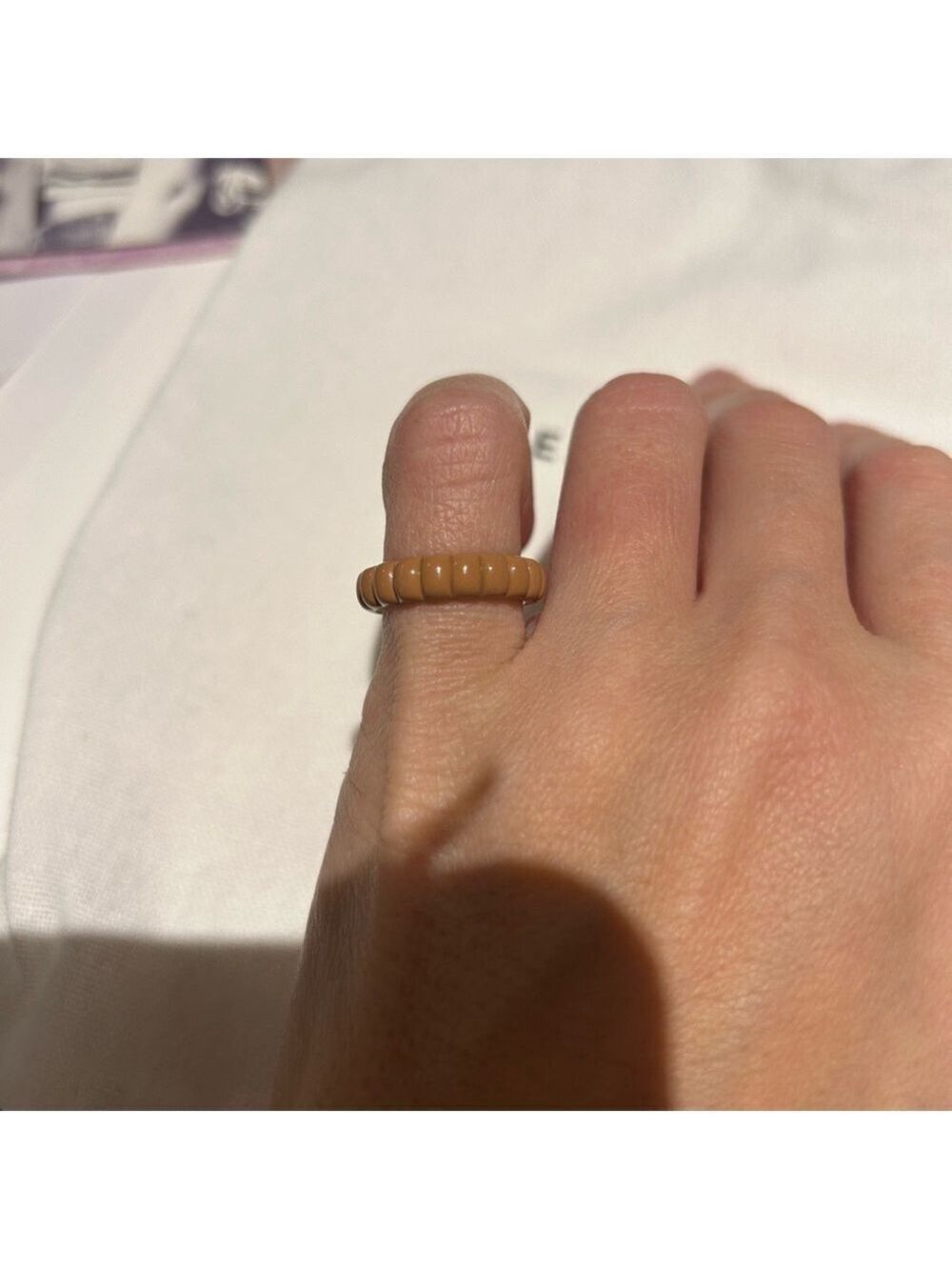 Mejuri Charlotte Enamel Ring (Capuccino)